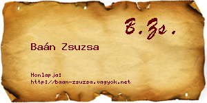 Baán Zsuzsa névjegykártya